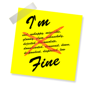 I'm fine post-it note